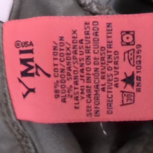 YMI Wanna Betta Butt?" Women's Army Green Distressed Skinny Jeans Juniors Size 7 - Picture 4 of 9